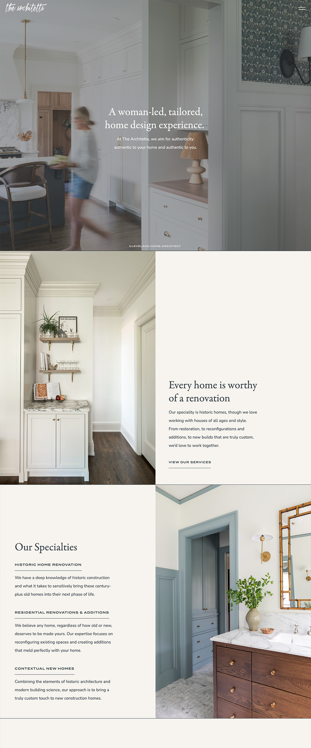 Showit Website Design for architect or interior designer | The Architetta
