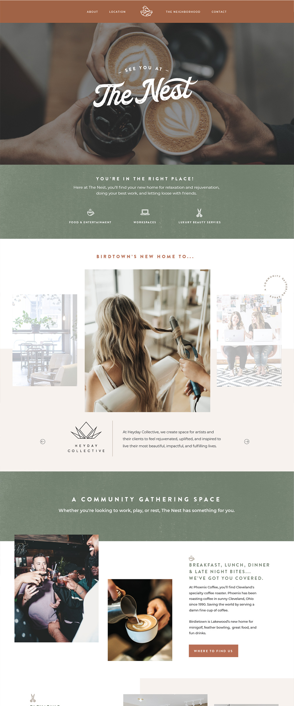 Commercial Space Website Design | The Nest - by Hey Hello Studio