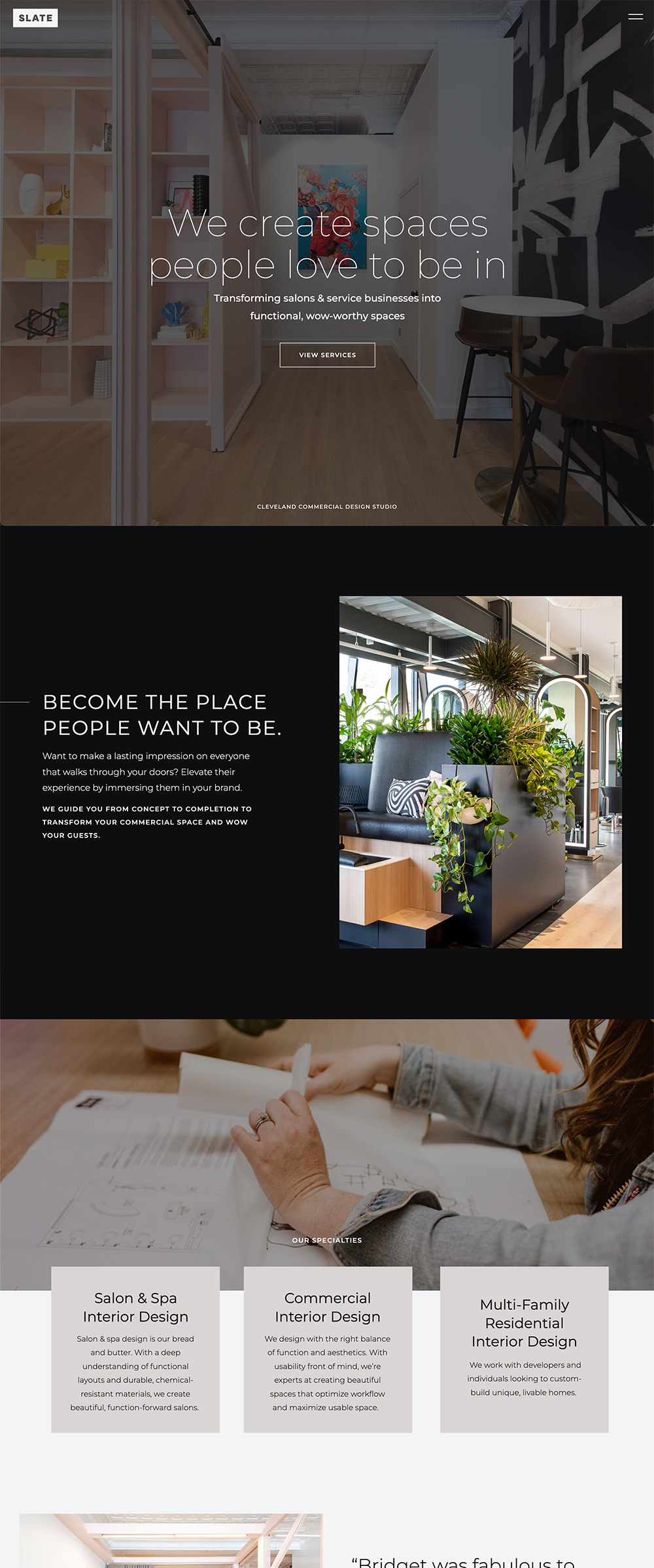 Showit Website Design for Interior Design | Slate Interiors - by Hey Hello Studio