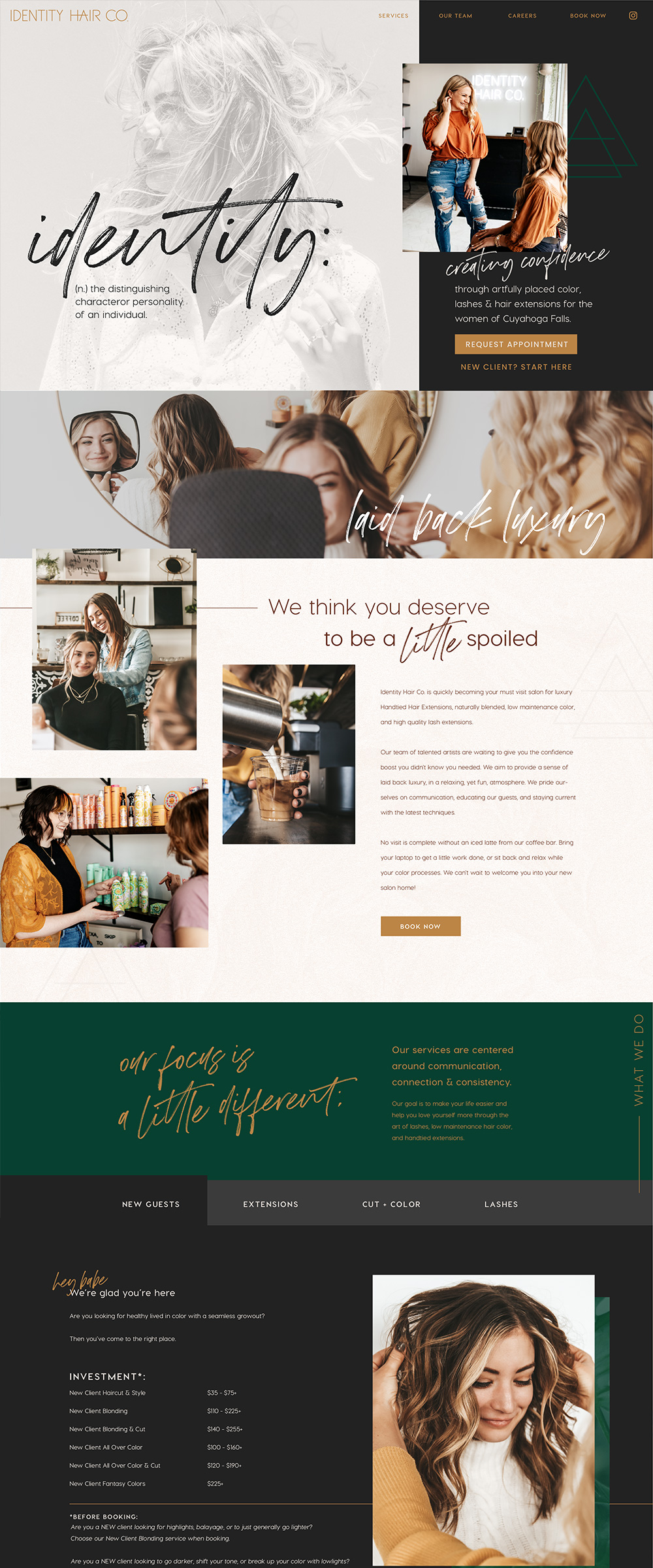 Showit Website Design for Salons | Identity Hair Co - by Hey Hello Studio
