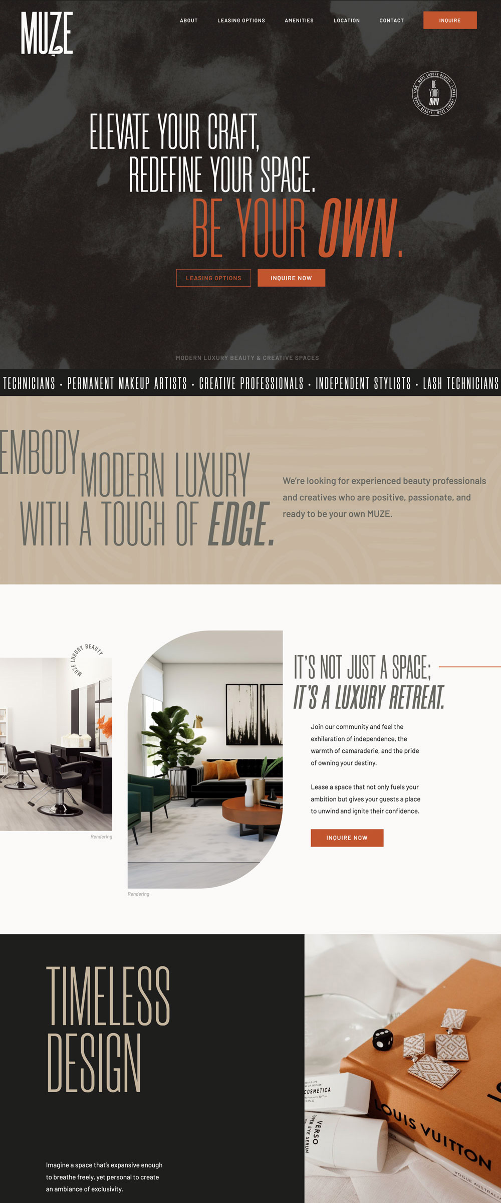 Showit Website Design for Salon Suites | Muze - by Hey Hello Studio