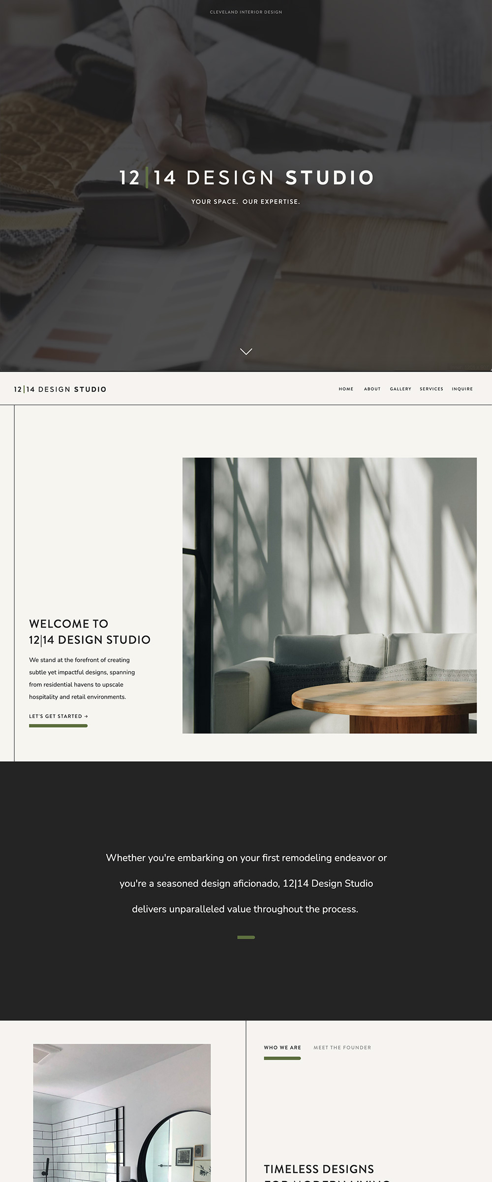 Showit website design for Interior Designer | 12|14 Design Studio - by Hey Hello Studio