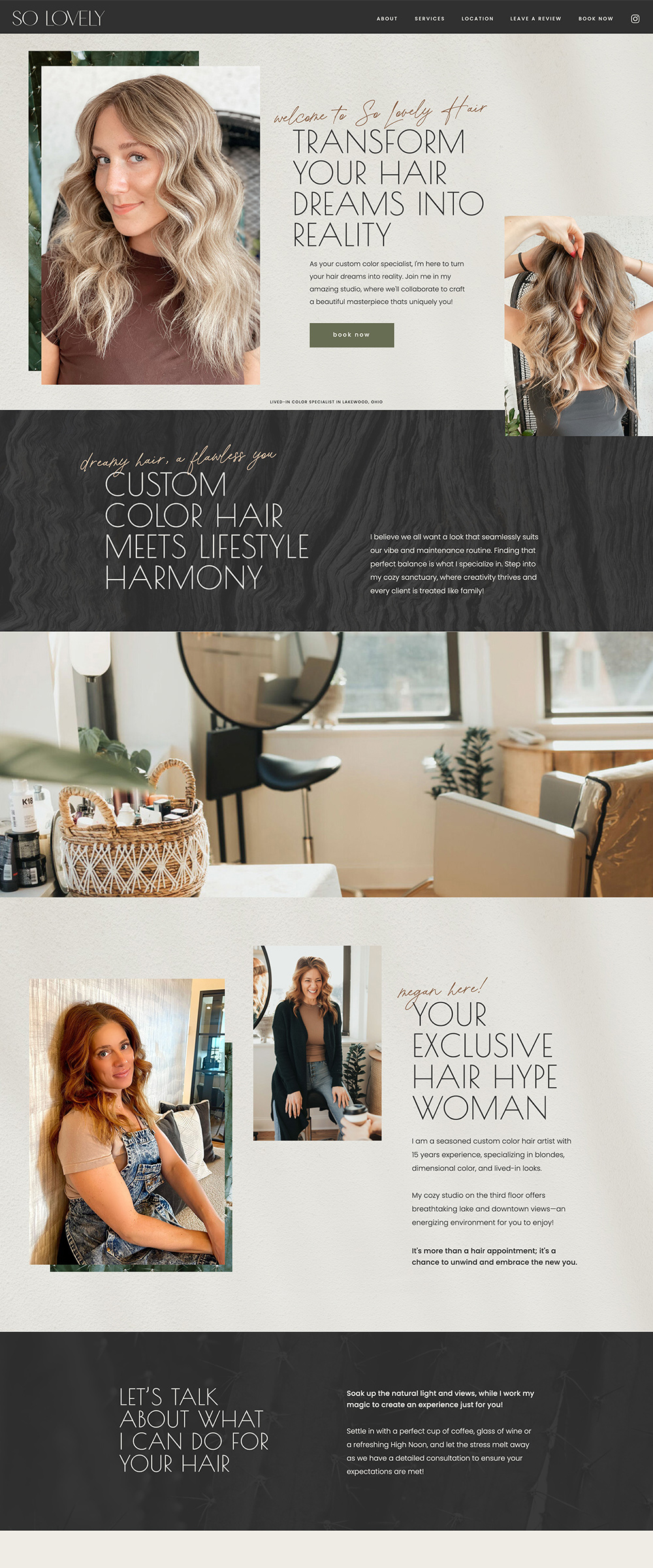 Website Design for an Independent Stylist | So Lovely Hair Design - by Hey Hello Studio