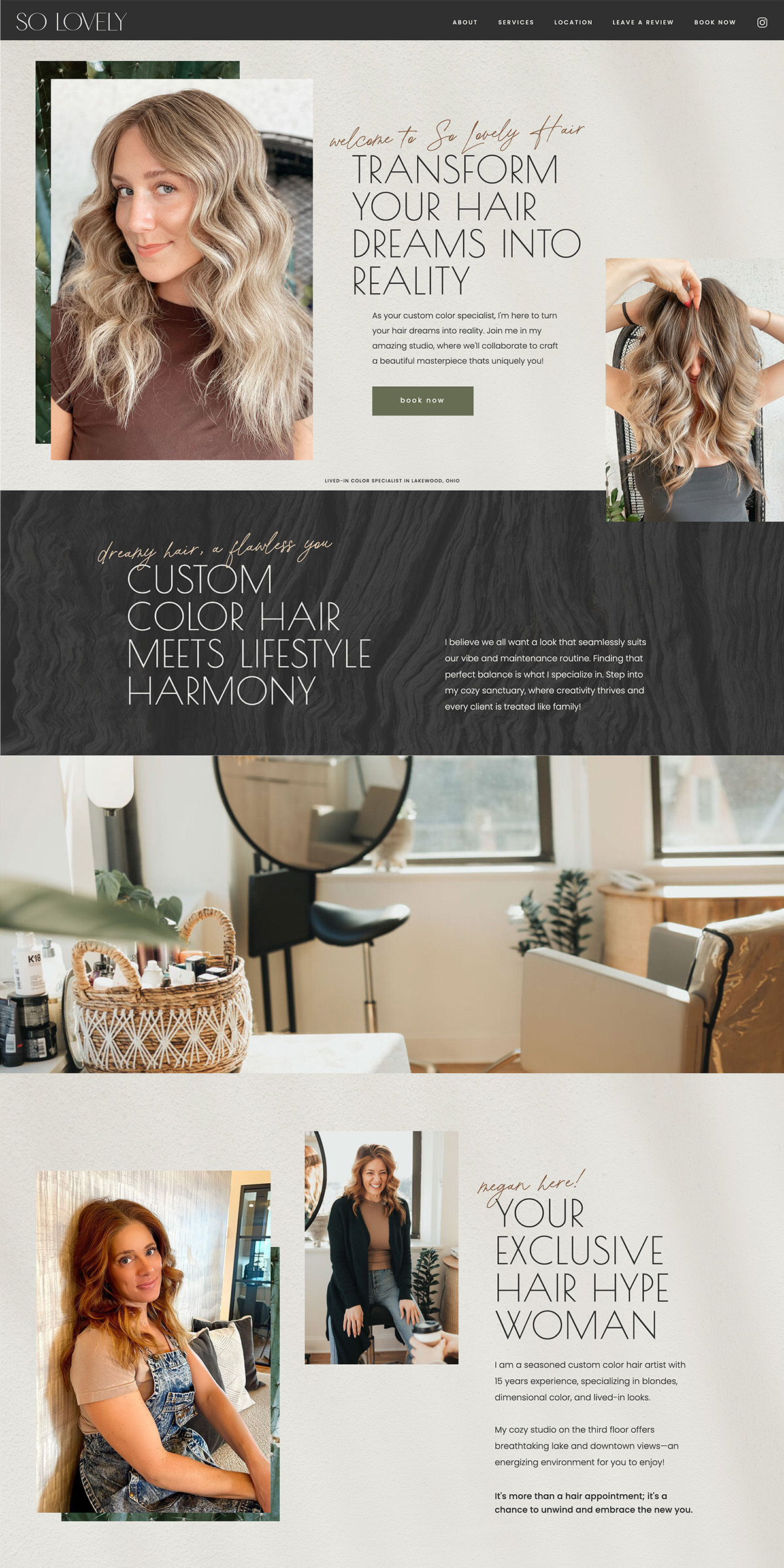 Website Design for an Independent Stylist | So Lovely Hair Design - by Hey Hello Studio