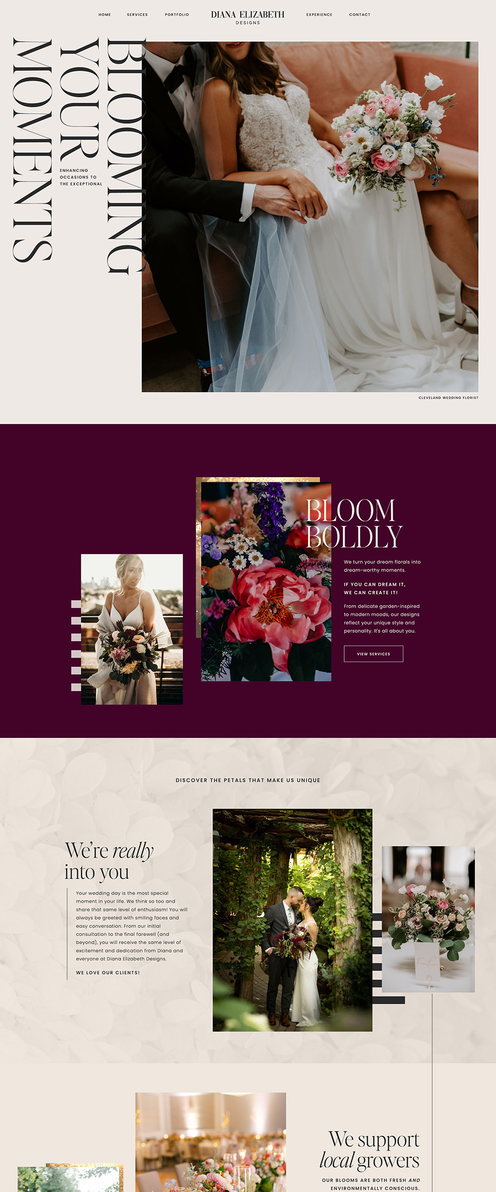 Showit website design for florists | Diana Elizabeth Designs - by Hey Hello Studio