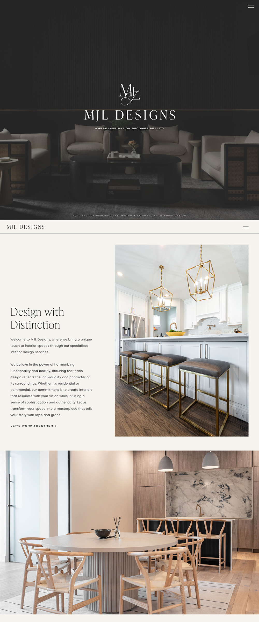 Showit Website Design for an Interior Designer | MJL Designs - by Hey Hello Studio