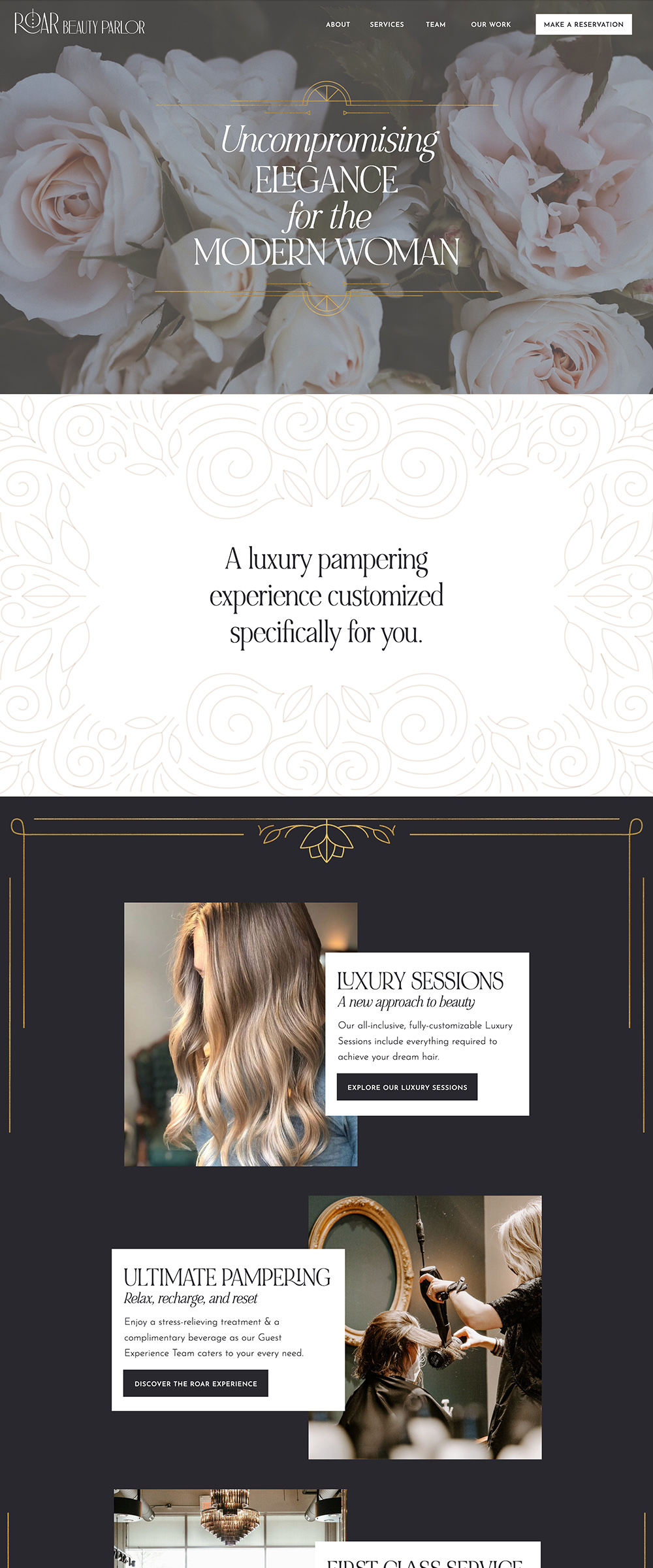 Showit Website Design for a Luxury Salon | Roar Beauty Parlor - by Hey Hello Studio