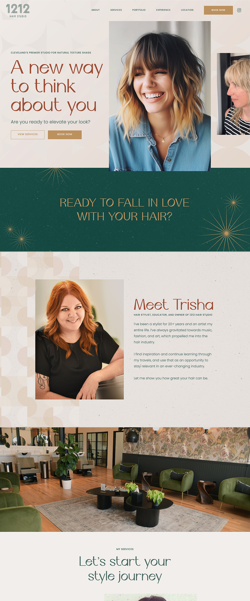 Showit Website Design for a Independent Stylist | 1212 Hair Studio - by Hey Hello Studio
