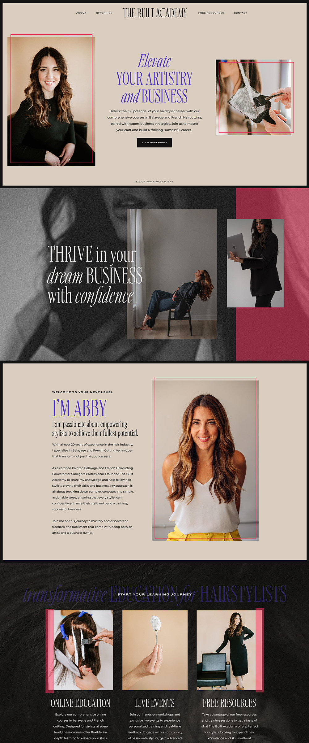 Showit Website Design for a Stylist Coach & Educator | The Brand Academy - by Hey Hello Studio